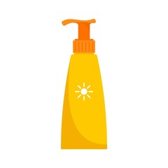 Poster - Travel dispenser sunscreen icon. Flat illustration of travel dispenser sunscreen vector icon for web design