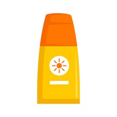 Poster - Sunscreen bottle lotion icon. Flat illustration of sunscreen bottle lotion vector icon for web design