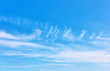 Blue sky with light white clouds - background