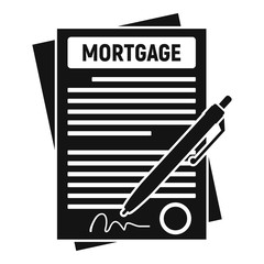 Poster - Mortgage contract paper icon. Simple illustration of mortgage contract paper vector icon for web design isolated on white background