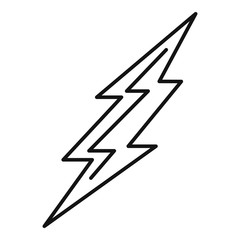 Sticker - Warning lightning bolt icon. Outline warning lightning bolt vector icon for web design isolated on white background