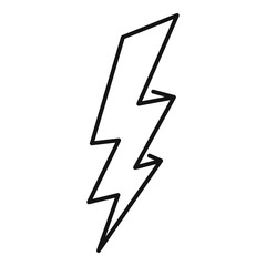 Poster - zigzag lightning bolt icon. outline zigzag lightning bolt vector icon for web design isolated on whi