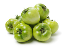 Fresh Green Tomato Isolated On White Background
