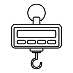 Poster - Digital hand scales icon. Outline digital hand scales vector icon for web design isolated on white background