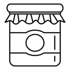 Poster - Eco jam jar icon. Outline eco jam jar vector icon for web design isolated on white background