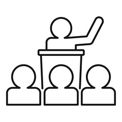 Poster - conference lesson icon. outline conference lesson vector icon for web design isolated on white backg