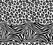 Leopard and Zebra pattern texture repeating seamless black. Vector background. Repeat. Abstraction. Skin and leopard fur. Wallpaper or fabric. Black and White.