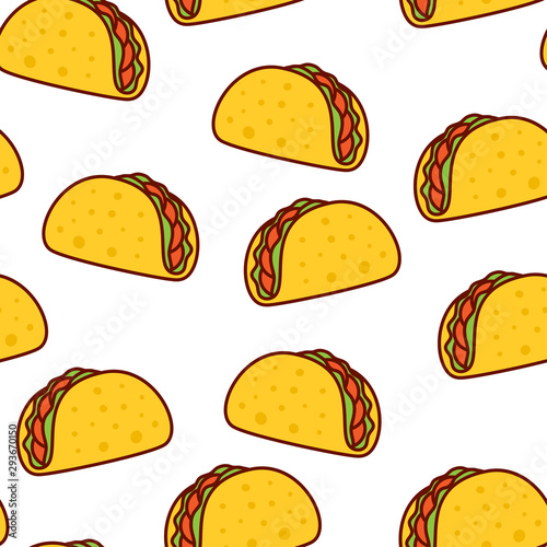 Dekoracja na wymiar  wzor-tacos-meksykanskie-jedzenie