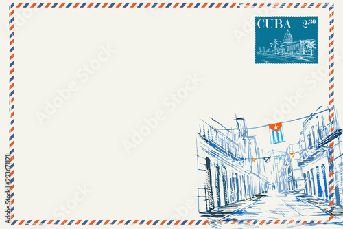Kartka pocztowa w stylu vintage Canvas Print