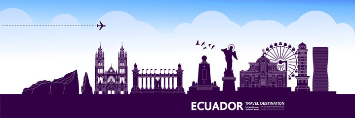 Fototapete - Ecuador travel destination grand vector illustration.