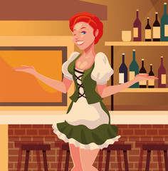 Poster - Germany oktoberfest woman vector design