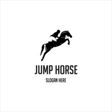 Jump Horse Silhouette Logo Vector