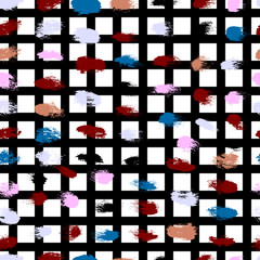 Wall Mural - seamless hand drawn pattern with colorful dots. vector brush strokes design elements. perfect for wa