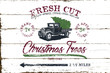 Vintage Christmas Fresh Cut Tree Sign with Shiplap Design