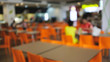 Abstract blurred of food court in department store..blur people sitting on seat in dining room with bokeh
