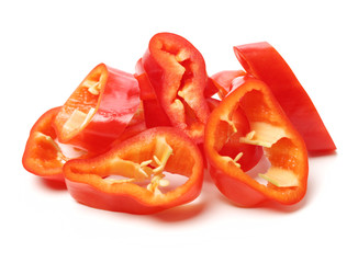  Fresh red pepper on white background
