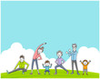 © ケイーゴ・K - Illustration material: exercise, sport, gymnastic family, people