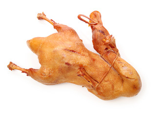 Sticker - Smoked duck on white background 