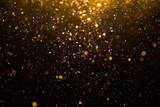 Fototapeta  - Abstract gold bokeh with black