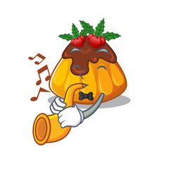 Poster - With trumpet christmas pudding with the character shape