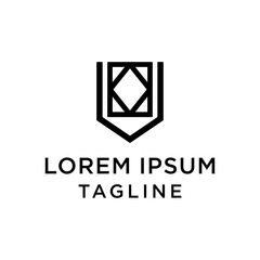 Fototapete - Geometric Shield Logo Design Template Vector