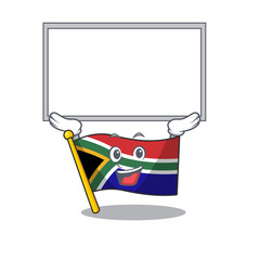 Wall Mural - Up board flag south africa on a character