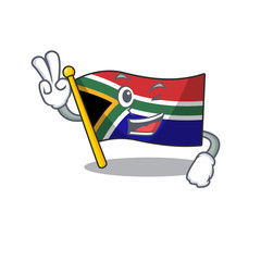 Sticker - Two finger flag south africa with cartoon shape