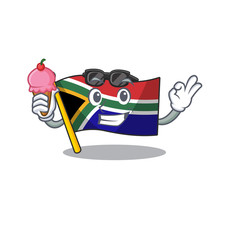 Sticker - With ice cream flag south africa with cartoon shape