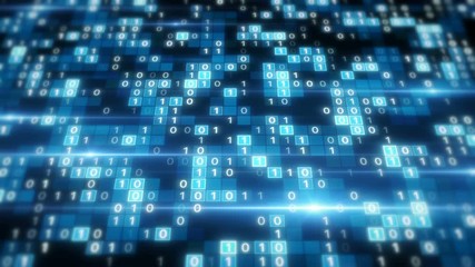 Wall Mural - digital technology binary data background