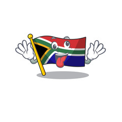 Sticker - Crazy south africa flag flies at cartoon pole