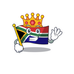 king south africa flag flies at cartoon pole