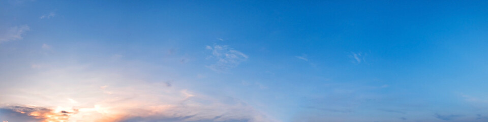 Wall Mural - panorama of dramatic vibrant color with beautiful cloud of sunrise and sunset. panoramic image.