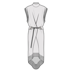 Dress fashion flat sketch template