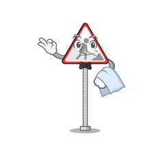 Sticker - Waiter road work sign isolated the cartoon