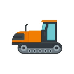 Poster - Tracked tractor icon. Flat illustration of tracked tractor vector icon for web design