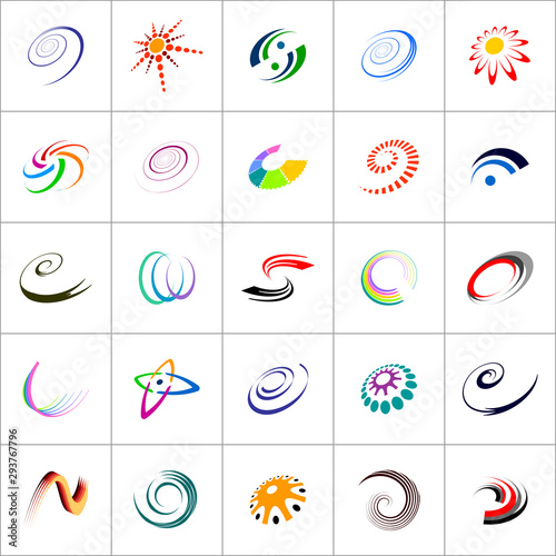 Design elements set. Abstract color icons.