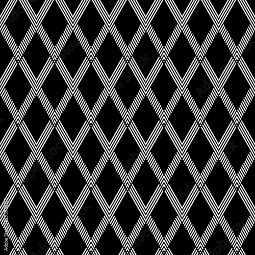 Seamless diamonds pattern. Geometric striped texture.