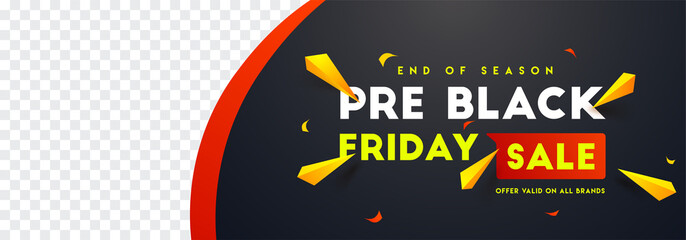 Wall Mural - pre black friday sale website banner design with space for your product image