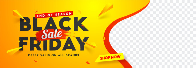 black friday sale website banner design with space for your product image.
