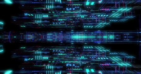 Poster - big data visualization with digital grid motion. analysis of information, cloud computing, internet 