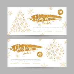 Canvas Print - Christmas Gift Voucher with Creative Christmas Ornaments and 10% Discount Offer for Festival Celebration.