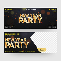 Poster - New year party banner set.