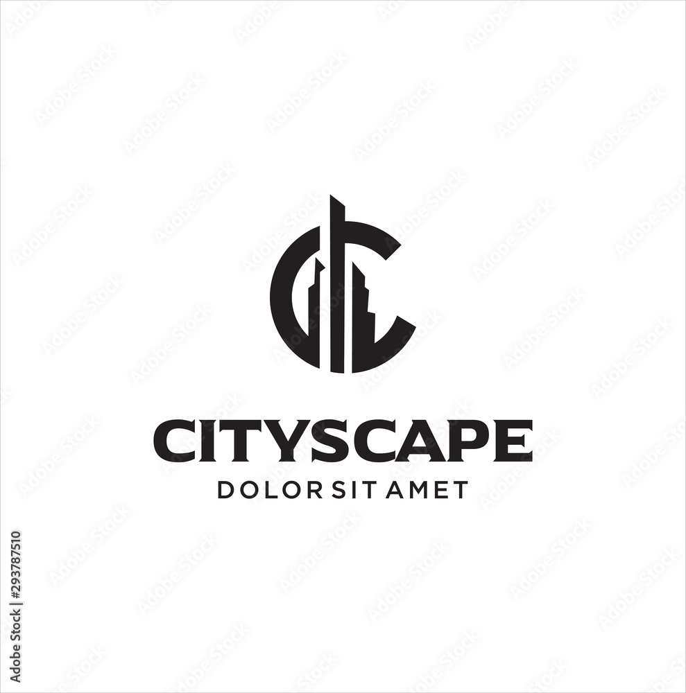 Letter C Building Logo Design Illustration Construction, factory ...