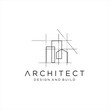 Architect house logo, architectural and construction design vector . abstract . Renovation Logo . Building Architect logo . Architectural, construction, home and property design vector