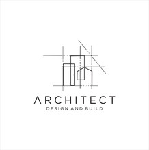 Architect House Logo, Architectural And Construction Design Vector . Abstract . Renovation Logo . Building Architect Logo . Architectural, Construction, Home And Property Design Vector