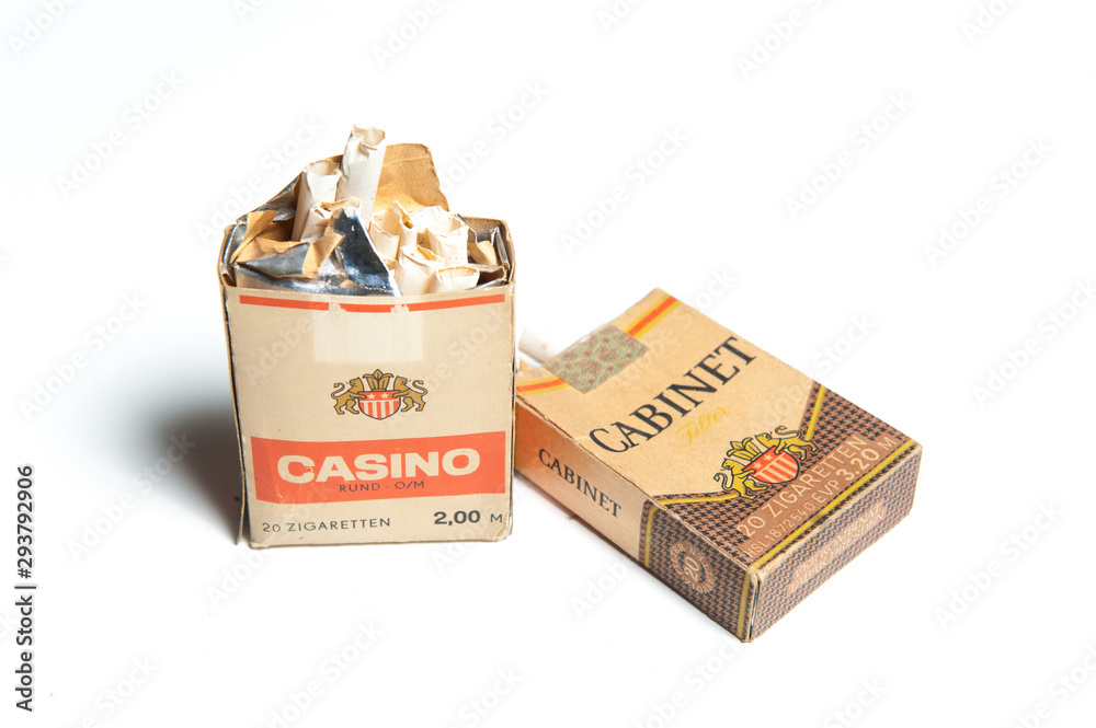 Rome, Italy, 2015. Old aged east Germany pack of cigarettes Stock Photo
