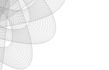 3d abstract black wire-frame mesh