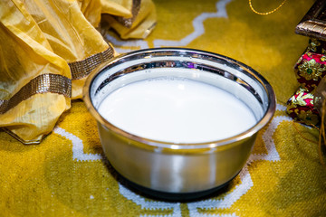 Indian pre wedding ceremony sangeet ritual items