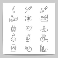 Set of medical , vector icons .