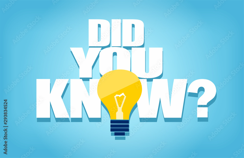 Vector of a did you know question with light bulb icon - obrazy, fototapety, plakaty 
